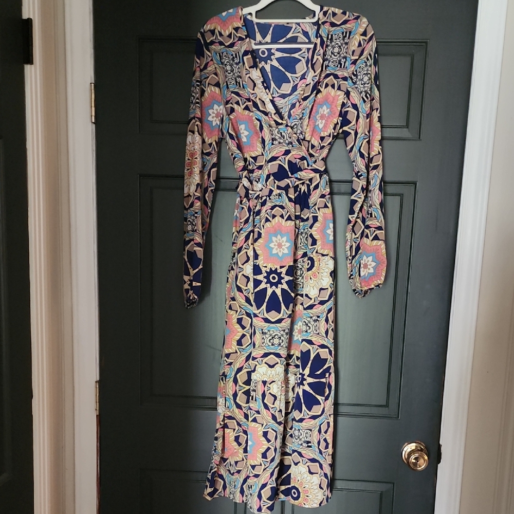 Elegant Multicolor Patterned Dress